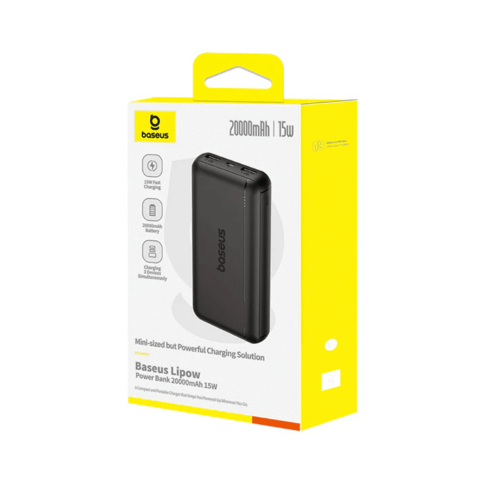 Baseus Lipow Power Bank 20000mAh 15W Cluster Black
